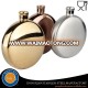 Personalized round copper plated liquor wine 5oz 6oz stainless steel hip flask